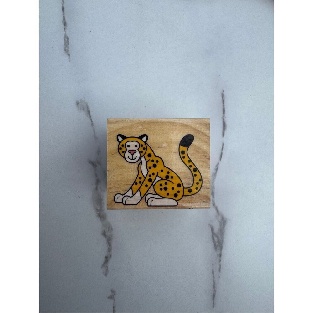 New Cartoon Cheetah Rubber Stamp